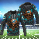 3D Skull Miami Dolphins Hoodies Cheap