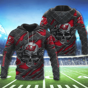 3D Skull Tampa Bay Buccaneers Hoodies Cheap