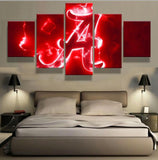 5 Panel Alabama Crimson Tide Wall Art Cheap For Living Room Wall Decor