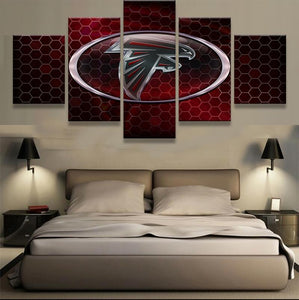 5 Panel Atlanta Falcons Wall Art For Living Room Wall Decor Football