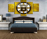5 Panel Boston Bruins Wall Art Cheap For Living Room Bed Room Wall Decor