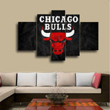 5 Panel Chicago Bulls Wall Art Cheap For Living Room Wall Decor Basketball