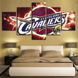 5 Panel Cleveland Cavaliers Wall Art Cheap For Living Room Wall Decor