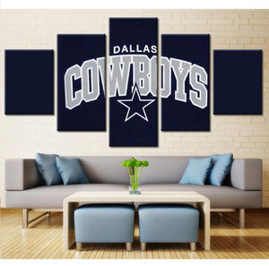 5 Panel Dallas Cowboys Canvas Wall Art Cheap For Living Room Home Decor