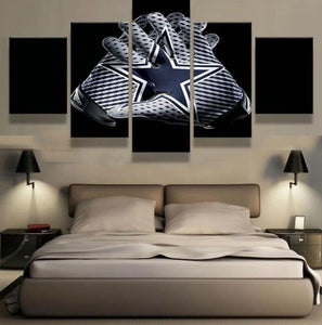 5 Panel Dallas Cowboys Canvas Wall Art Helmet Football For Living Room