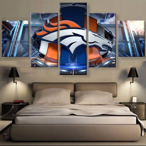 5 Panel Denver Broncos Wall Art Sale For Living Room Wall Decor 2