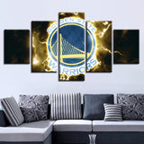 5 Panel Golden State Warriors Wall Art Cheap For Living Room Wall Decor