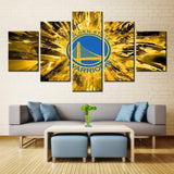 5 Panel Golden State Warriors Wall Art Sale For Living Room Wall Decor