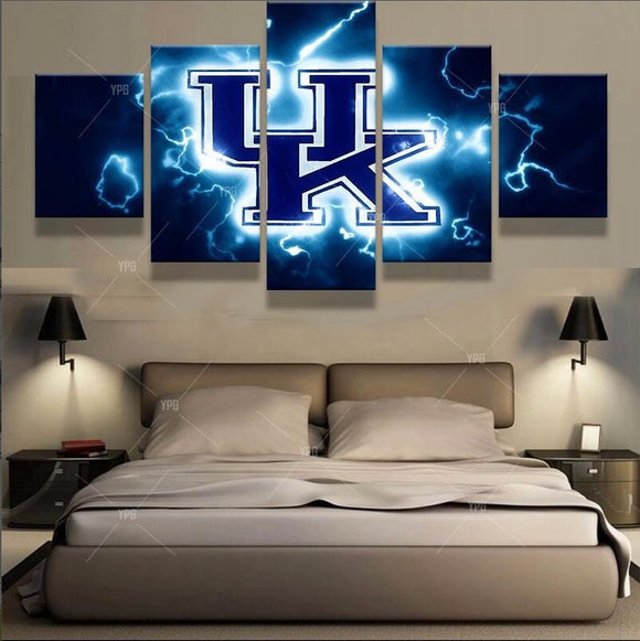 5 Panel Kentucky Wildcats Wall Art Cheap For Living Room Wall Decor