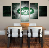 5 Panel New York Jets Wall Art Cheap For Living Room Wall Decor Football