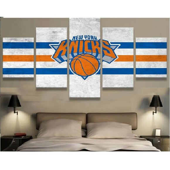 5 Panel New York Knicks Wall Art Cheap For Living Room Wall Decor