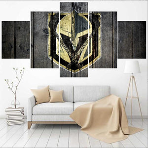 5 Panel Vegas Golden Knights Wall Art Cheap For Living Room Bedroom