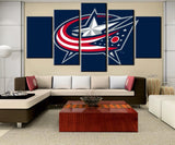 5 Pcs NHL Hockey Columbus Blue Jackets Wall Art For Living Room Bedroom