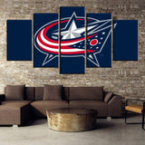 5 Pcs NHL Hockey Columbus Blue Jackets Wall Art For Living Room Bedroom