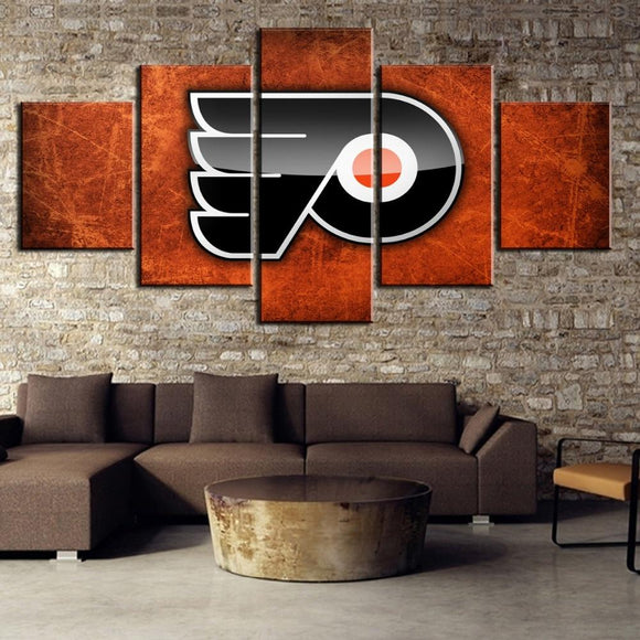 5 Panel Philadelphia Flyers Canvas Wall Art Painting For Living Room Bedroom