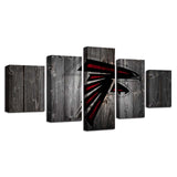 5 Panel Atlanta Falcons Wall Art Background Wood For Living Room