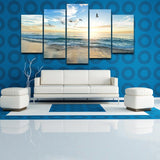 5 Panel Beach Sunset Canvas Wall Art