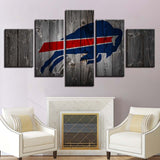 5 Panel Buffalo Bills Wall Art Background Wood For Living Room