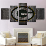 5 Panel Green Bay Packers Wall Art Background Wood For Living Room