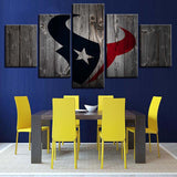 5 Panel Houston Texans Wall Art Background Wood For Living Room