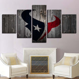 5 Panel Houston Texans Wall Art Background Wood For Living Room