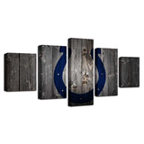 5 Panel Indianapolis Colts Wall Art Background Wood For Living Room