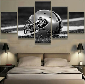 5 Panel Las Vegas Raiders Wall Art Helmets For Living Room