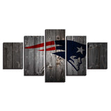 5 Panel New England Patriots Wall Art Background Wood For Living Room