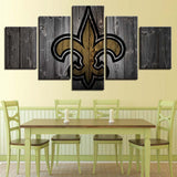 5 Panel New Orleans Saints Wall Art Background Wood For Living Room