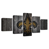 5 Panel New Orleans Saints Wall Art Background Wood For Living Room