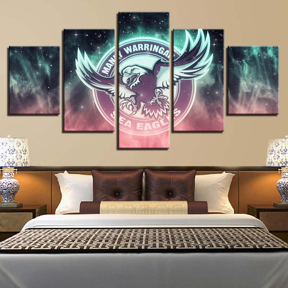 5 Piece Manly Warringah Sea Eagles Wall Art For Living Room