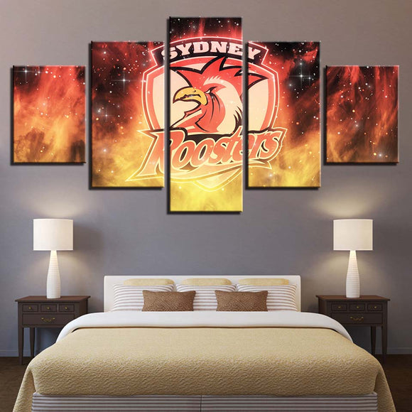5 Piece Sydney Roosters Wall Art For Living Room