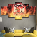 5 Piece Sydney Roosters Wall Art For Living Room