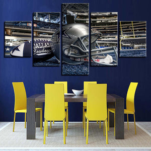 5 Panel Dallas Cowboys Canvas Wall Art Helmet Football For Living Room