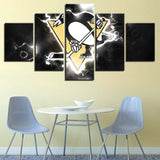 5 Panel Pittsburgh Penguins Wall Art Thunder For Living Room Bedroom