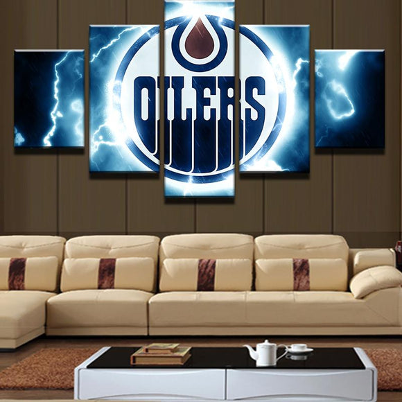 5pcs Edmonton Oilers Wall Art Cheap For Living Room Wall Decor