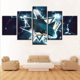 5pcs San Jose Sharks Canvas Wall Art Cheap For Living Room