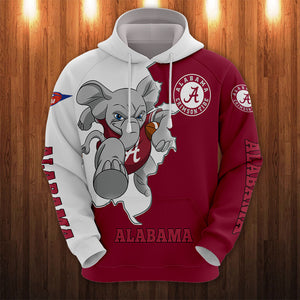 Alabama Crimson Tide Hoodies Mascot Printed