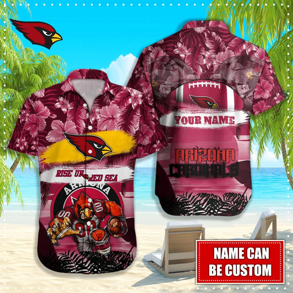 15% OFF Arizona Cardinals Hawaiian Shirt Mascot No 02 CUSTOM NAME