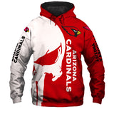 Arizona Cardinals Hoodies Skull Printed