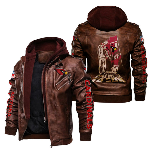 Arizona Cardinals Leather Bomber Jacket From Father To Son