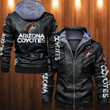 Arizona Coyotes Leather Jacket With Hood