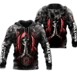 Atlanta Falcons Skull Hoodie Background Smoke