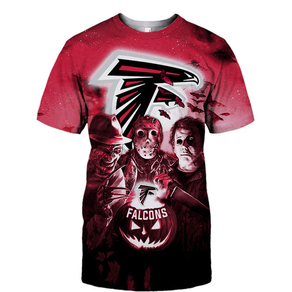 Atlanta Falcons T shirt 3D Halloween Horror Night T shirt