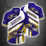 Baltimore Ravens Button Up Shirt Short Sleeve Big Logo