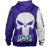 Baltimore Ravens Hoodies Skull Printed