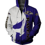 Baltimore Ravens Hoodies Skull Printed