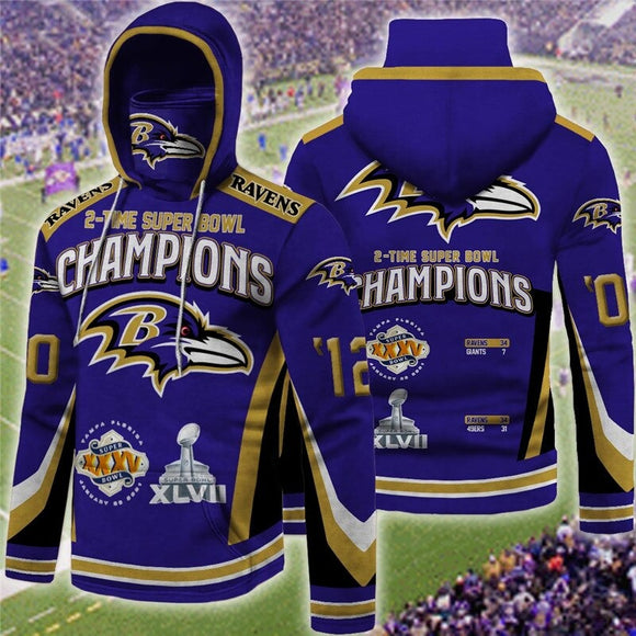 Baltimore Ravens Super Bowl Hoodie 2 Times Champions