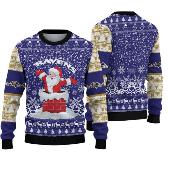 Baltimore Ravens Sweatshirt Christmas Funny Santa Claus