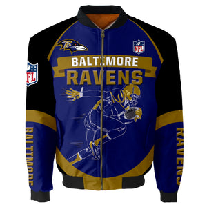 Baltimore Ravens Bomber Jacket Graphic Player Running